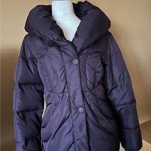 Larry Levine Puffer Jacket Down Feather Filled Plum Coat Size M